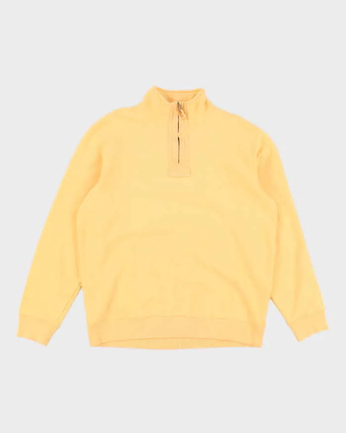 00s Eddie Bauer Yellow Quarter Zip Sweatshirt - M