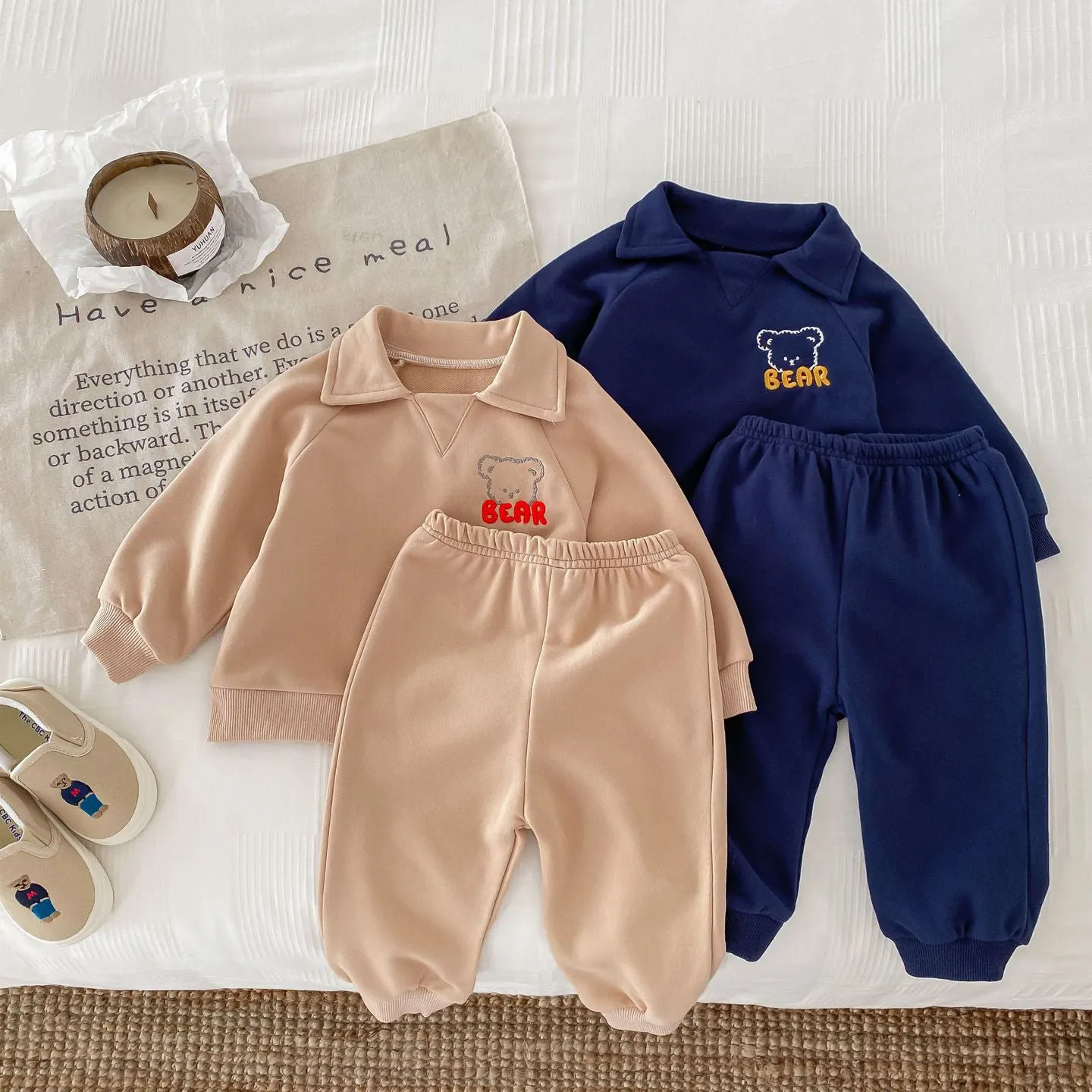 2 Pieces Set Baby Kid Boys Cartoon Hoodies Sweatshirts And Solid Color Pants Wholesale 23101958