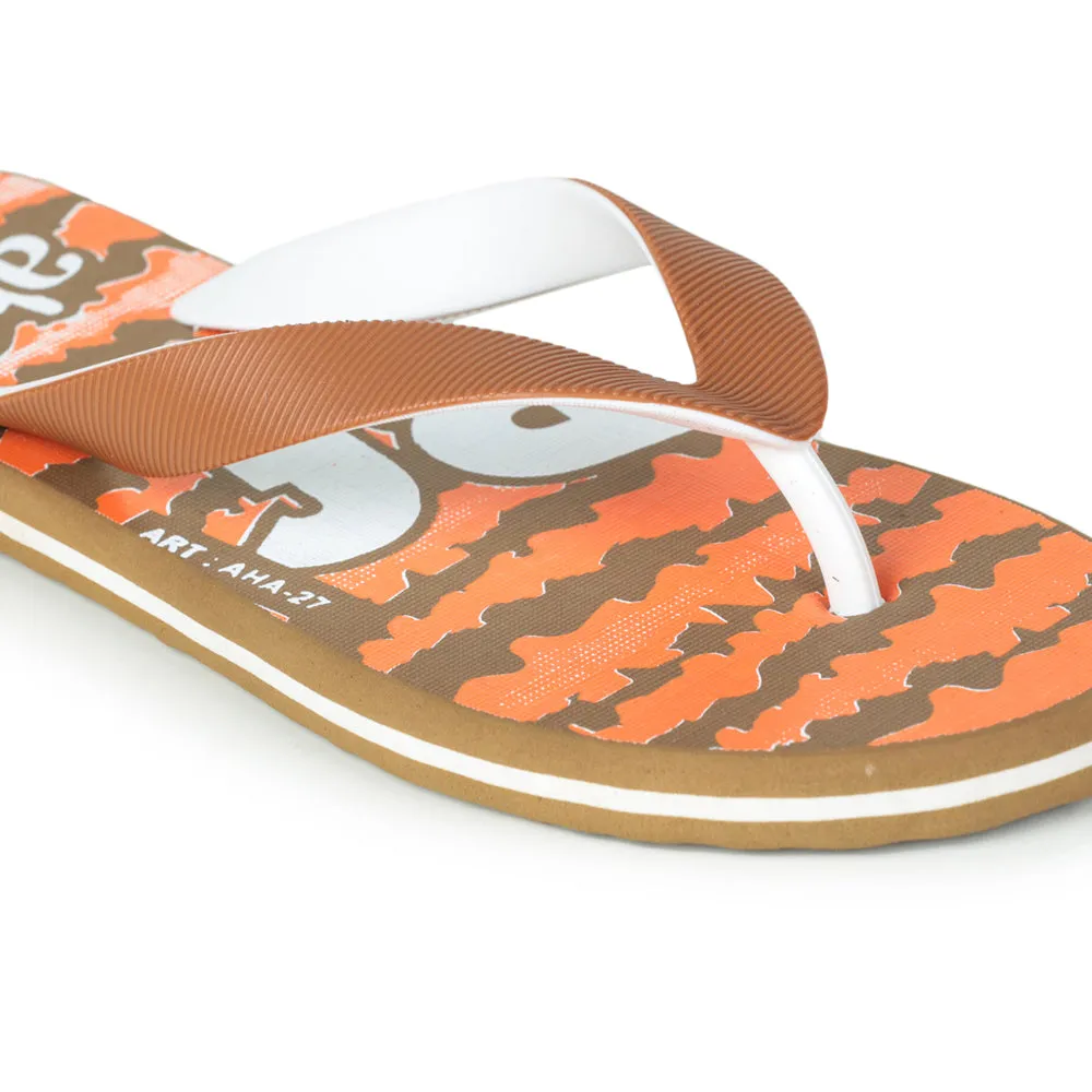 Casual Orange Flip-Flops for Men - A-HA Model AHA-27 by Liberty