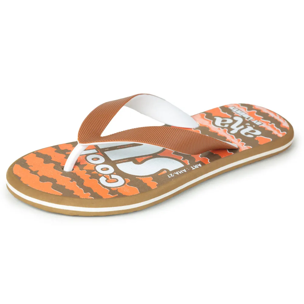 Casual Orange Flip-Flops for Men - A-HA Model AHA-27 by Liberty