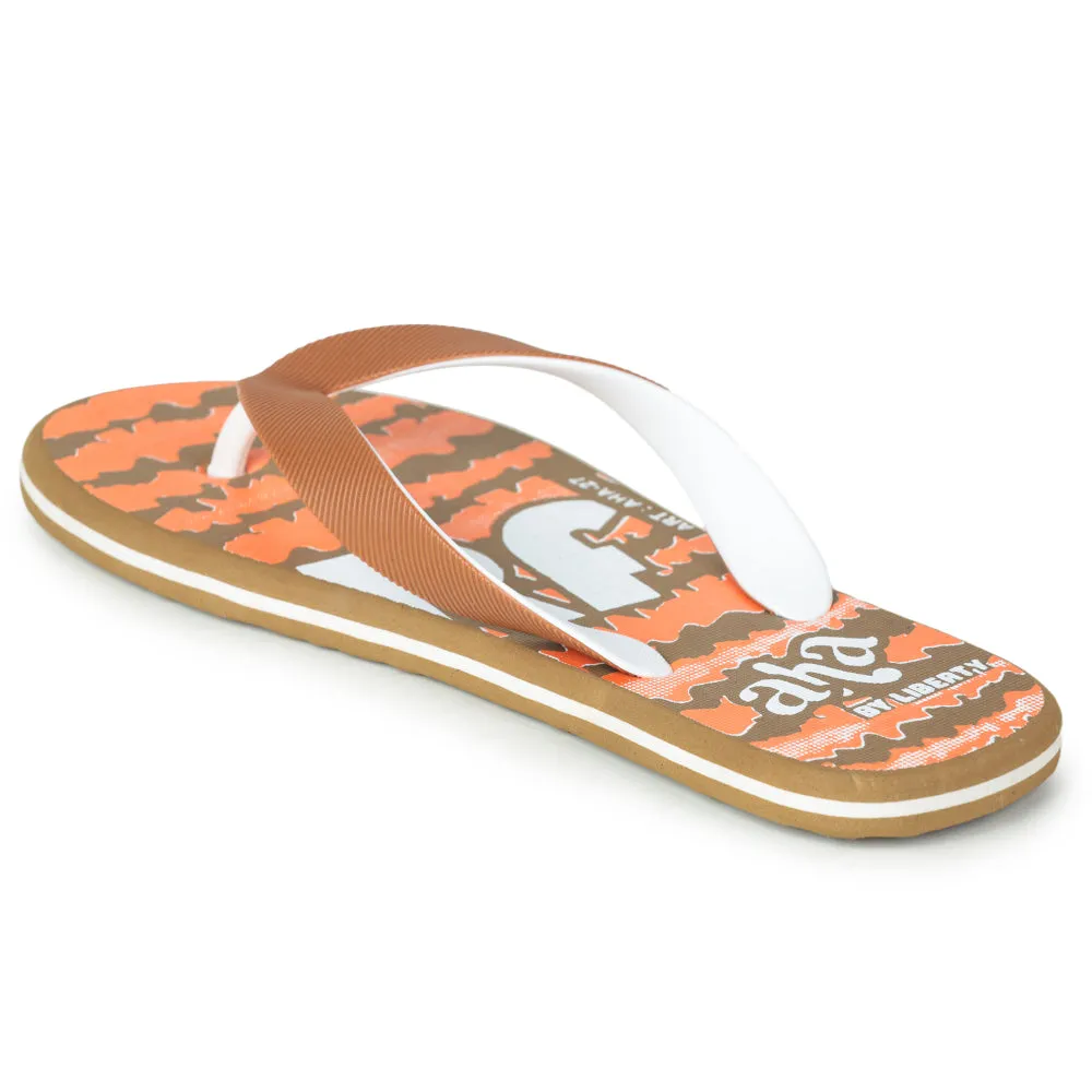 Casual Orange Flip-Flops for Men - A-HA Model AHA-27 by Liberty