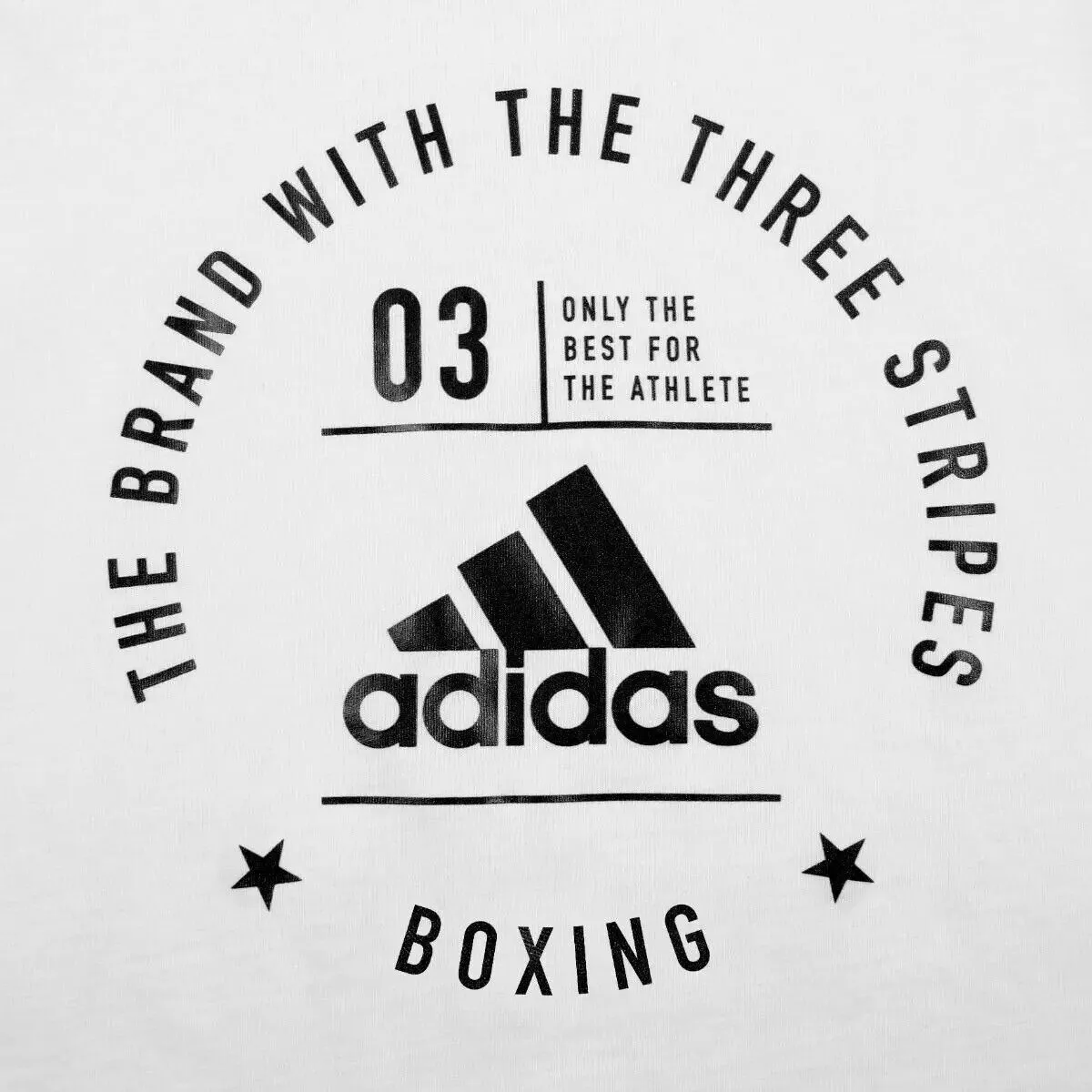 adidas Boxing Logo T-Shirt Black White 100% Cotton