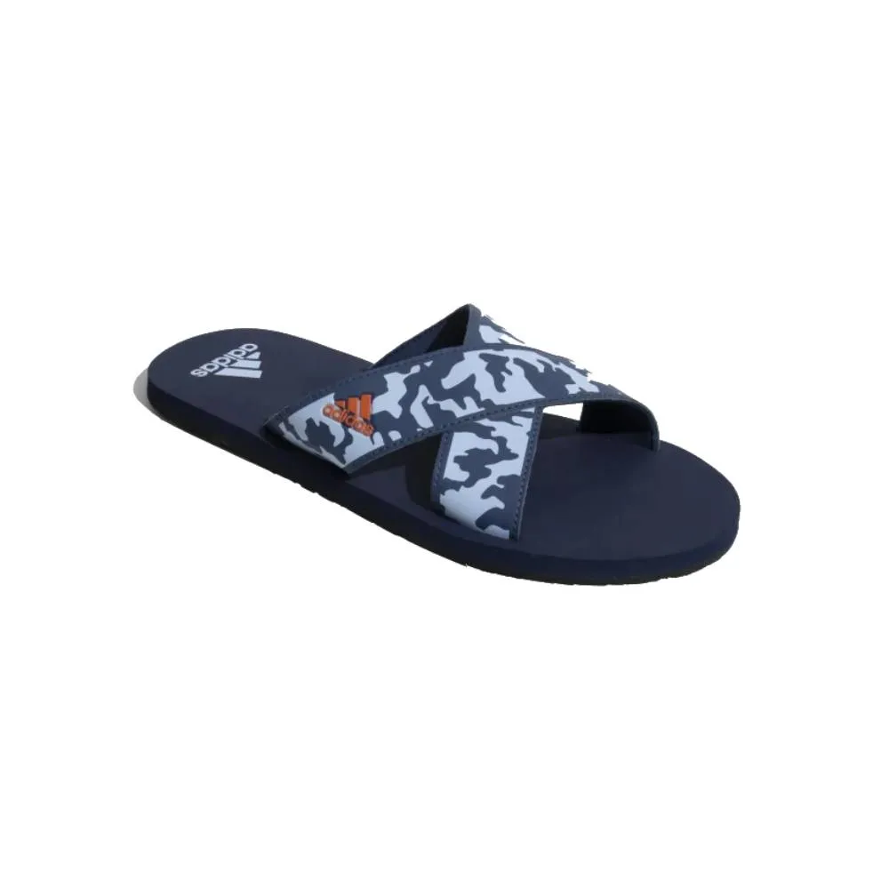 Adidas Men's Distincto Flip Flops Slipper (Tech Indigo/Blue Dawn/Preloved Red)