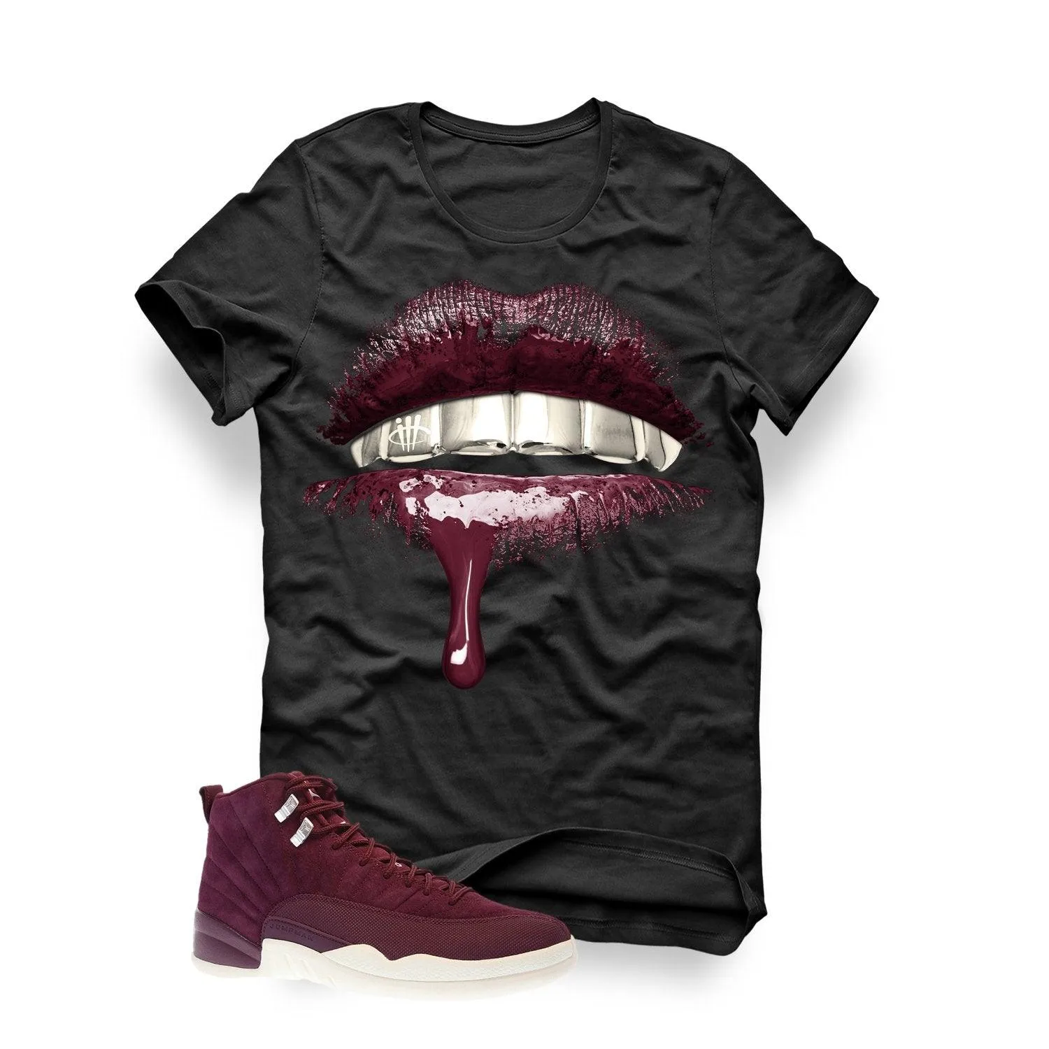 Air Jordan 12 Bordeaux Black T Shirt (Lips)