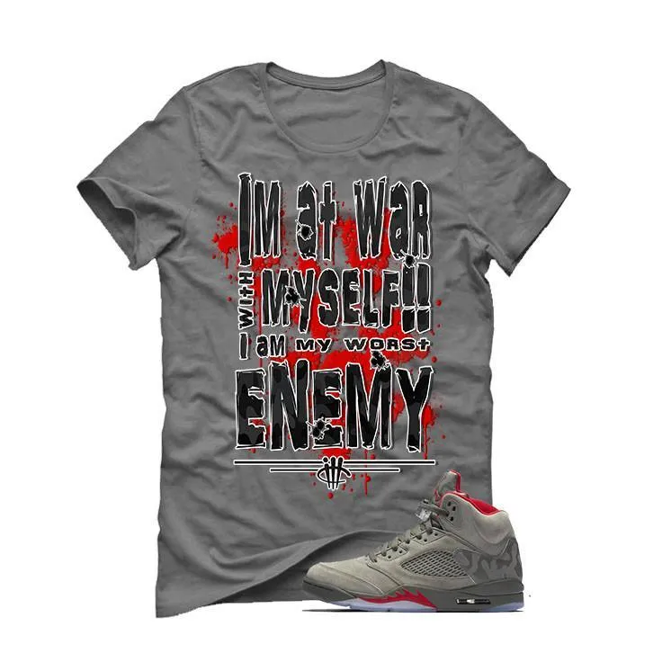 Air Jordan 5 Camo Grey T (WAR WITH MYSELF)