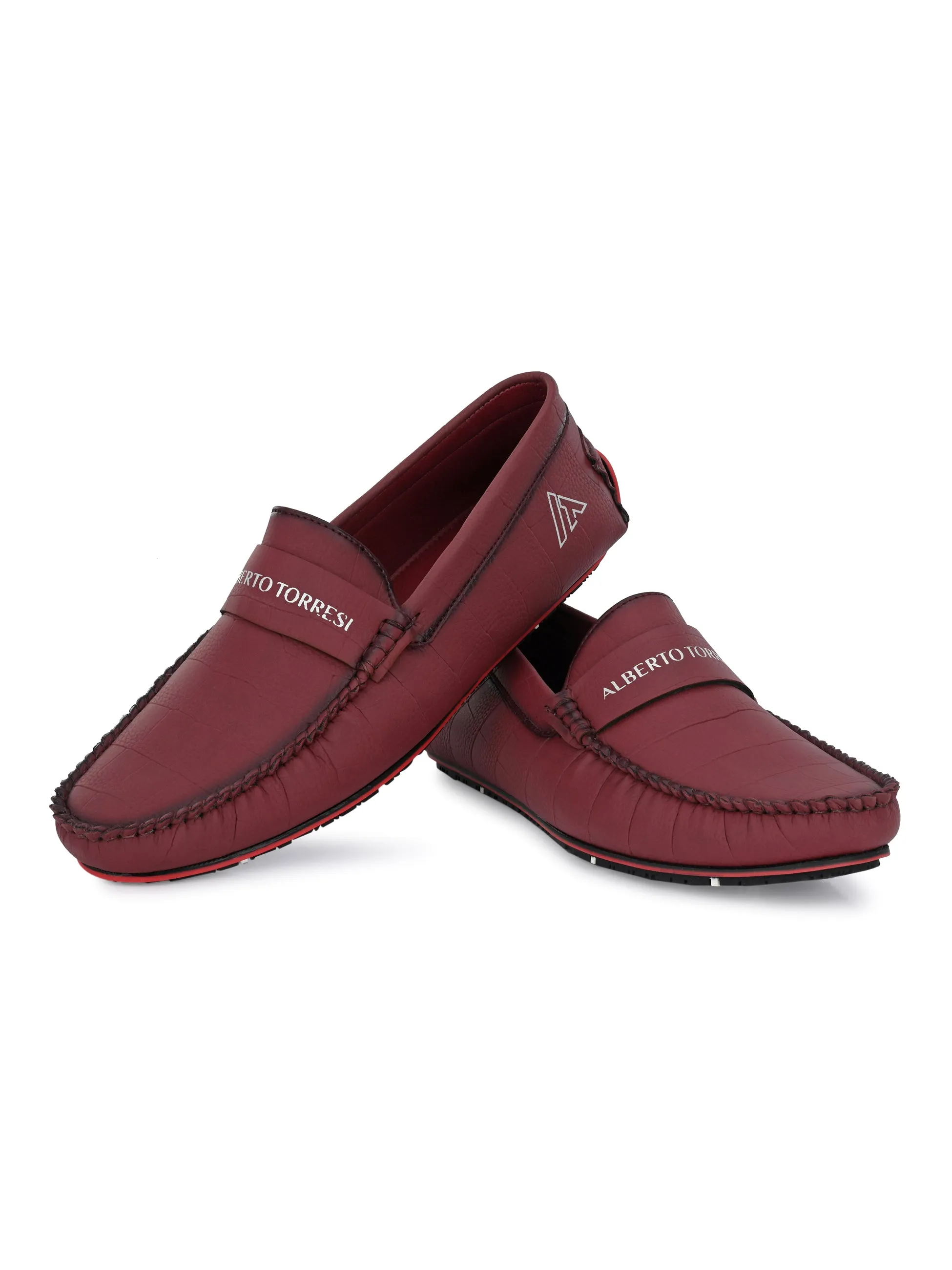 Alberto torresi Synthetic Bordo Casual Loafers