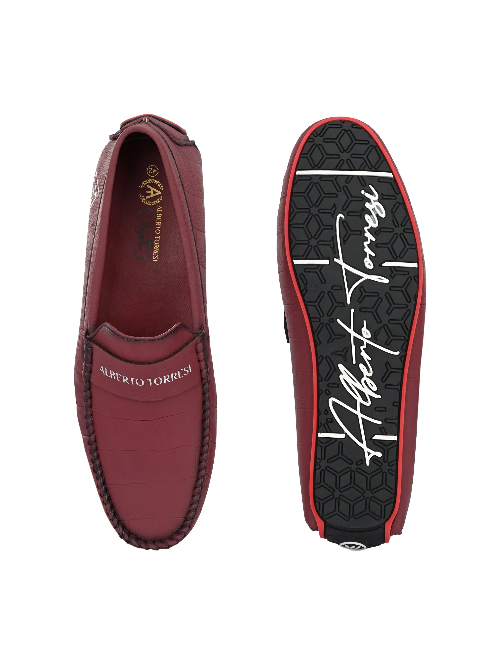 Alberto torresi Synthetic Bordo Casual Loafers