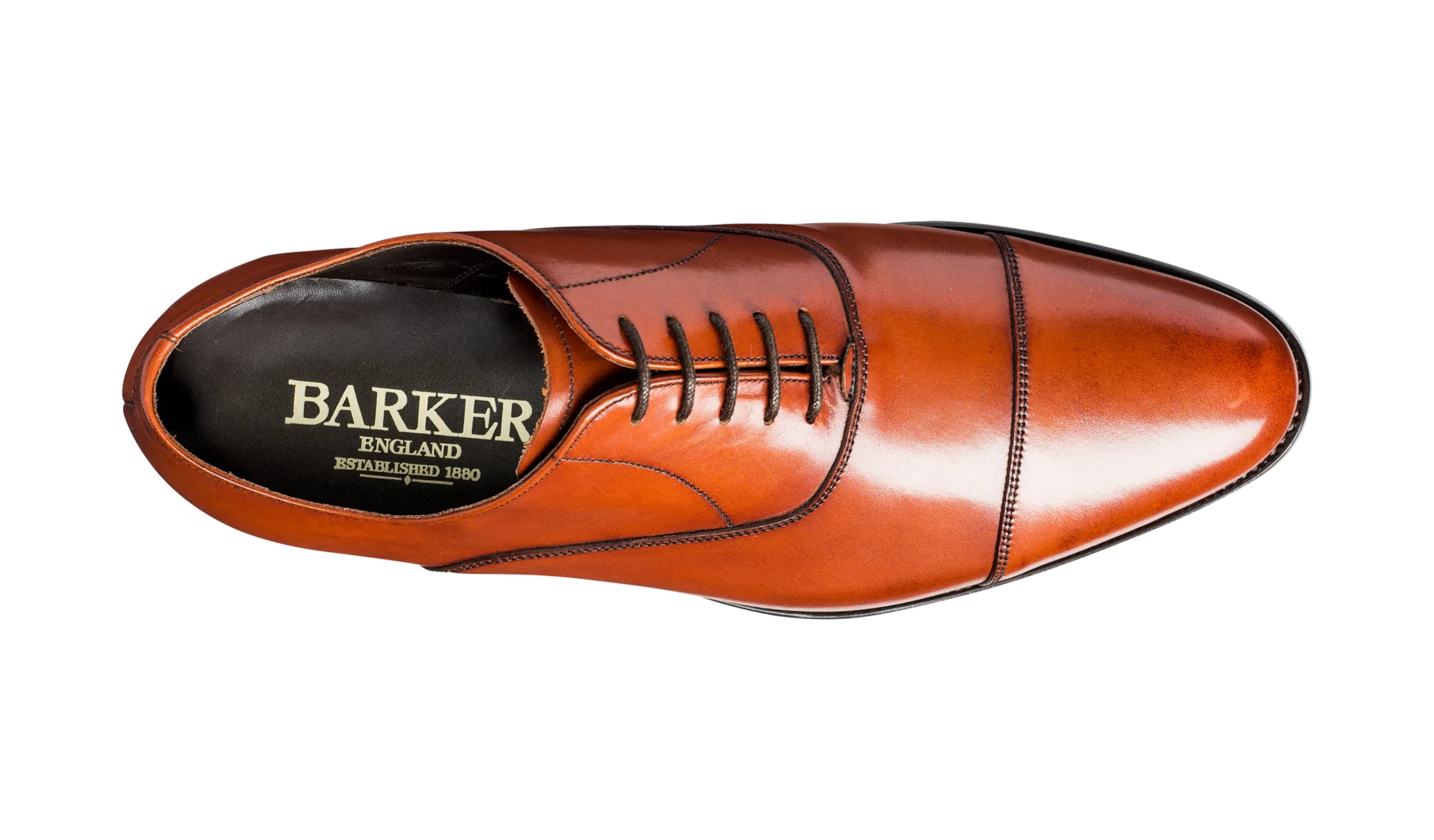 Barker Duxford  toe-cap Oxford Shoe  -Rosewood Calf