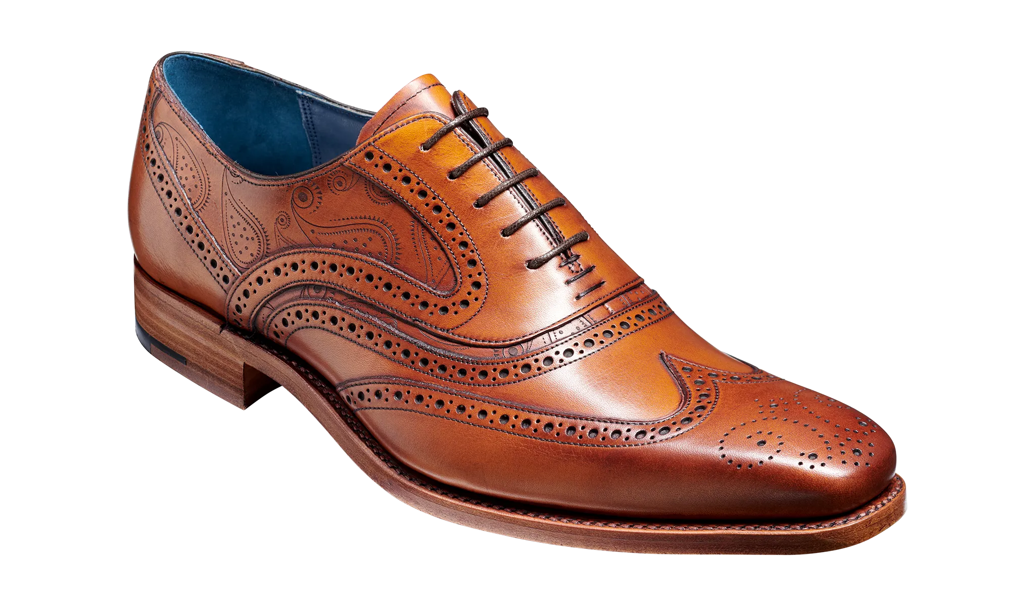 Barker McClean Classic Full Brogue Oxford Shoe - Antique Rosewood Paisley