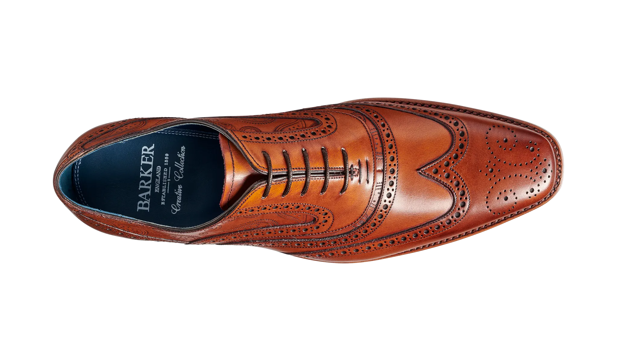 Barker McClean Classic Full Brogue Oxford Shoe - Antique Rosewood Paisley