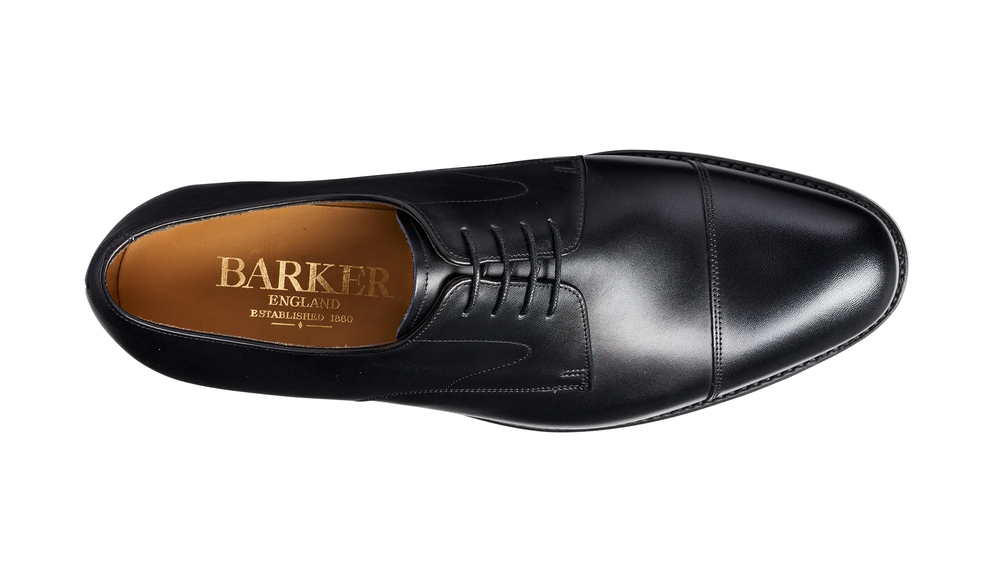 Barker Morden Classic toe-cap Derby Shoe -Black Calf