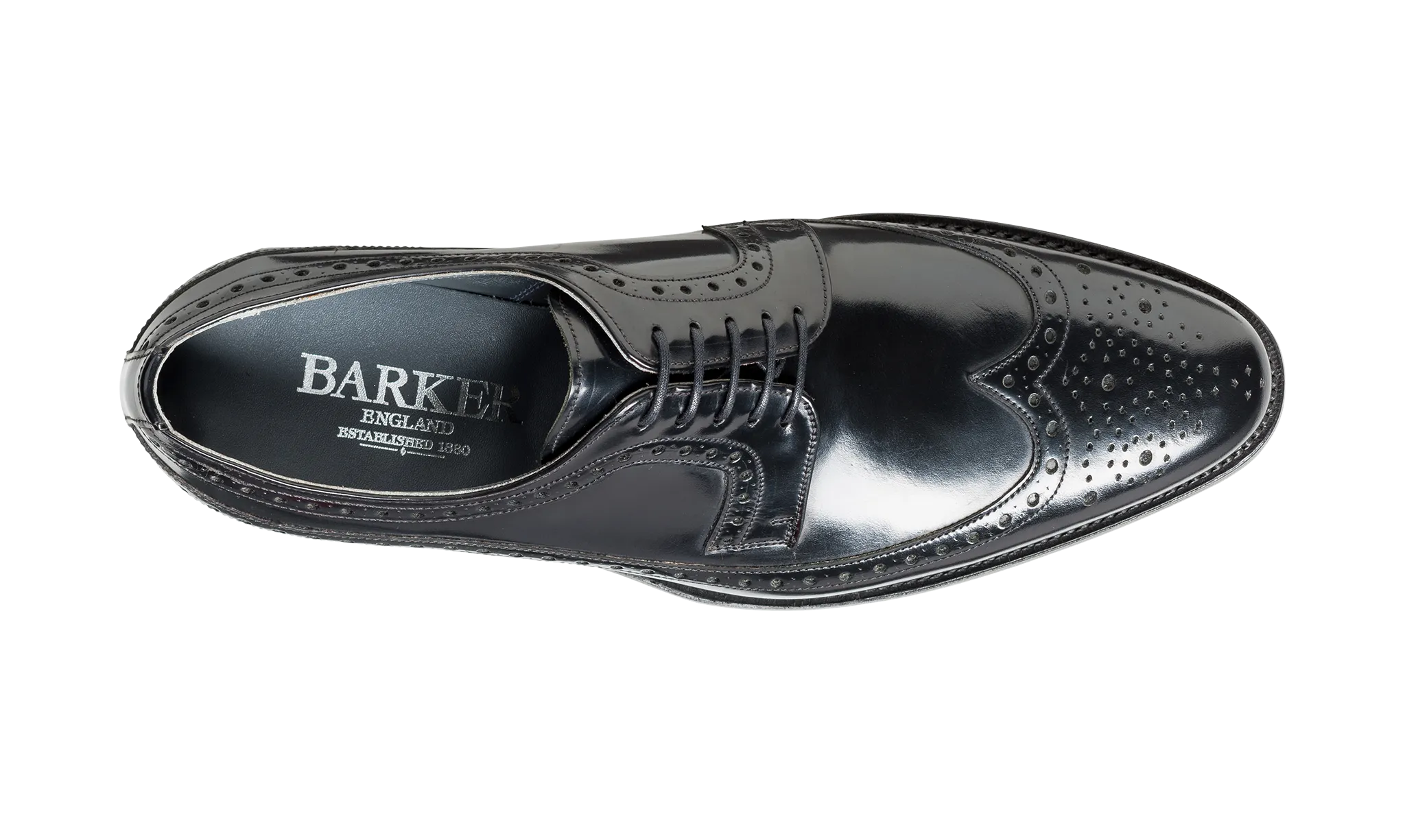 Barker Woodbridge Classic Oxford brogue - Black High-Shine