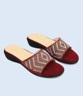 BW8743-MAROON-Women Formal Slipper