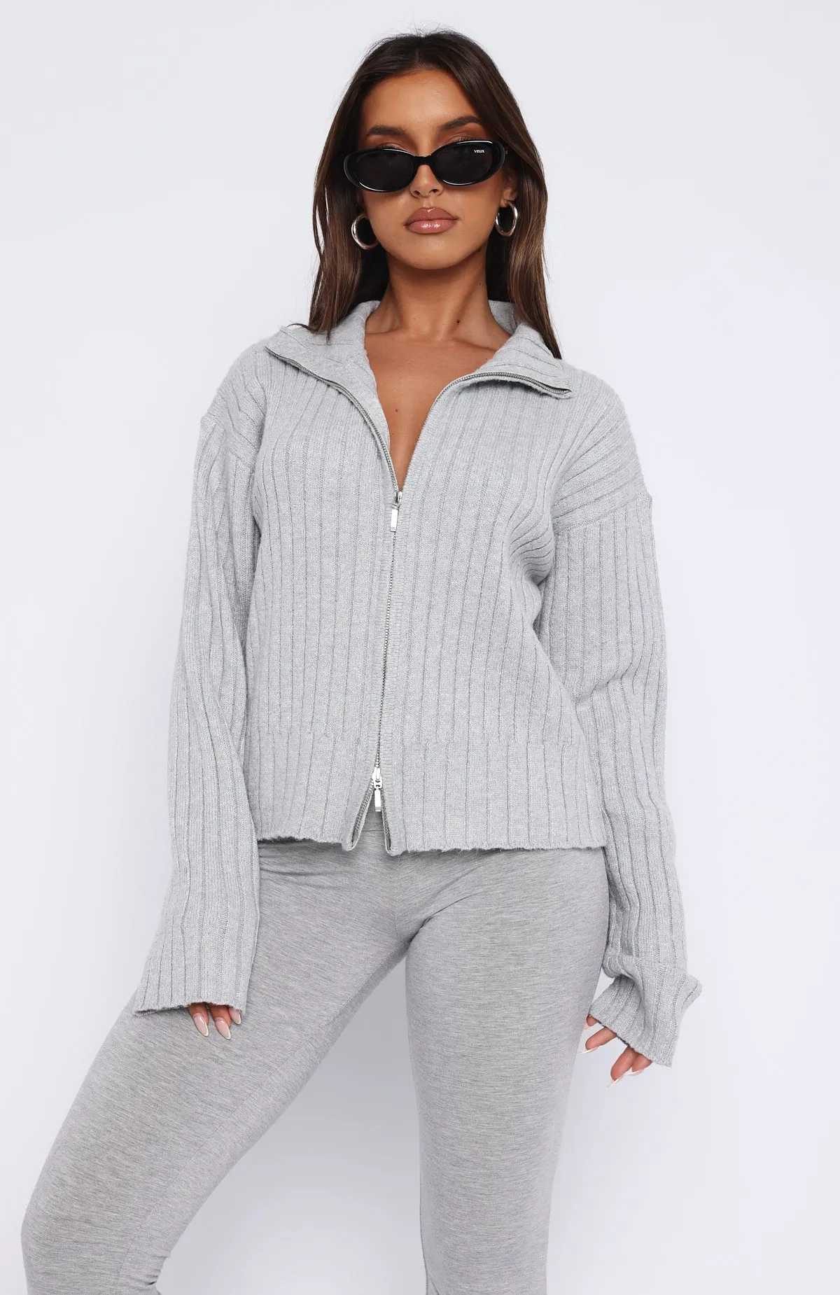 By The Fire Knit Sweater Grey