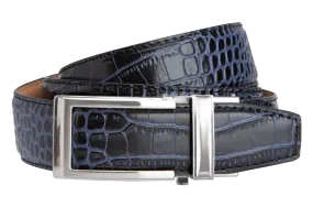 Mens Cayman Black & Blue V2 Dress Belt - 1 3/8 Strap Width, Stylish & Versatile