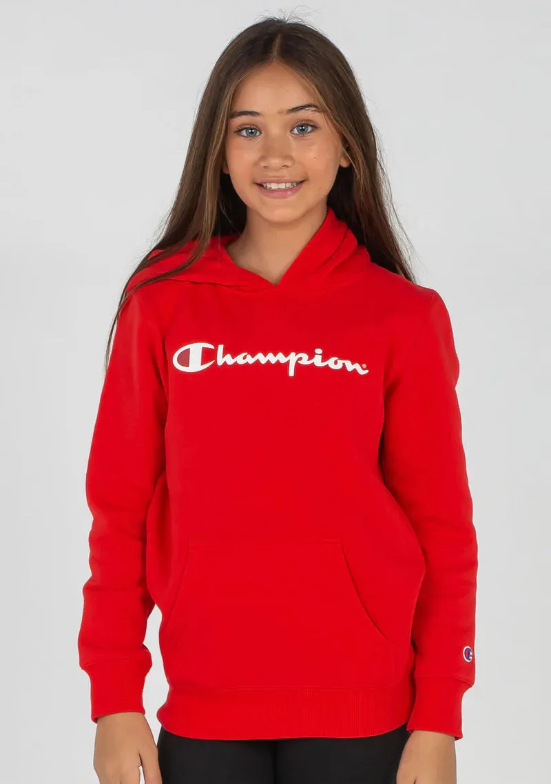 CHAMPION JUNIOR SCRIPT RED HOODIE