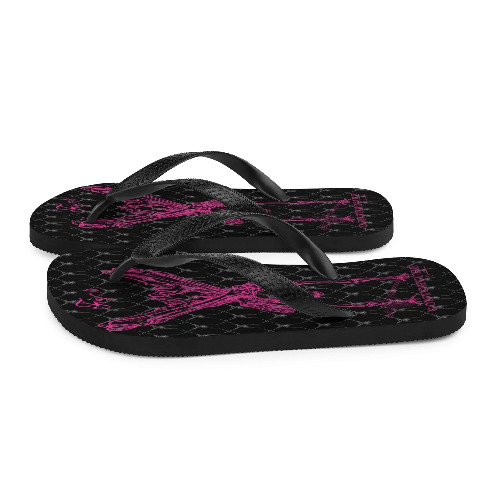 Contortion Flip-Flops: Contorture Neon Pink