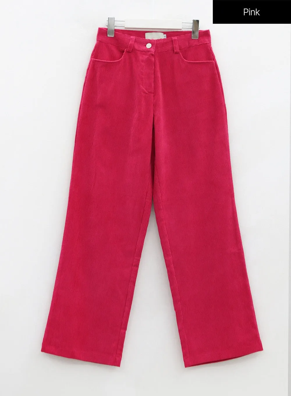 Corduroy Back Pocket Wide Leg Pants OS16