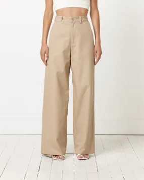 Cotton Gabardine Trousers in Beige