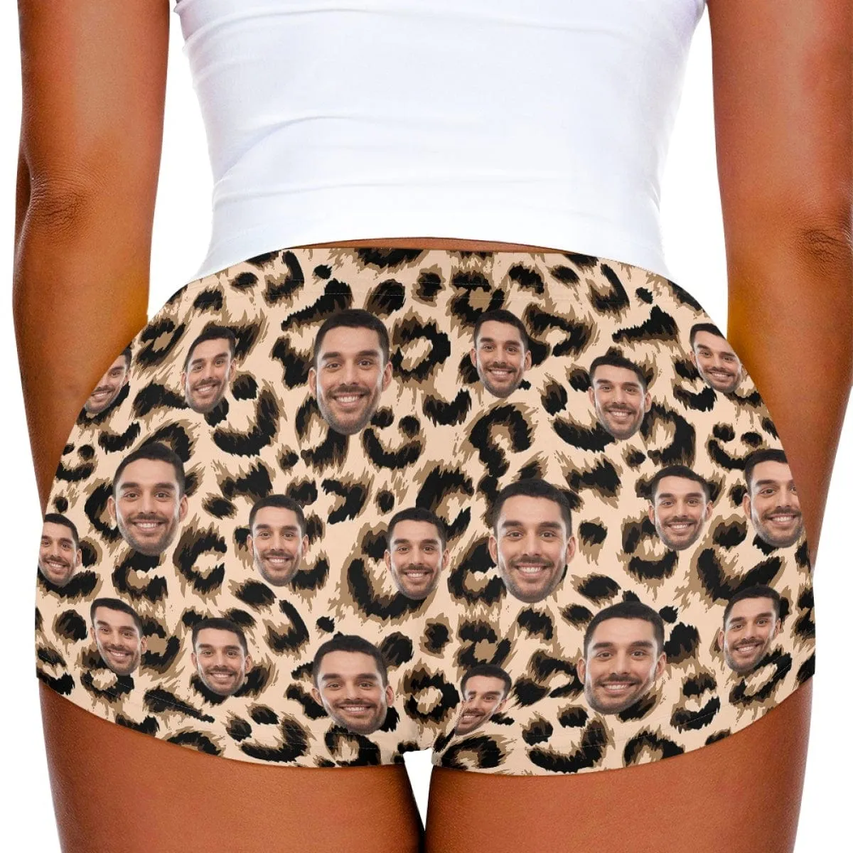 Custom Face Leopard Women Sexy Short Pants Comfortable Fashion Gym Sport Daily Shorts Bottom