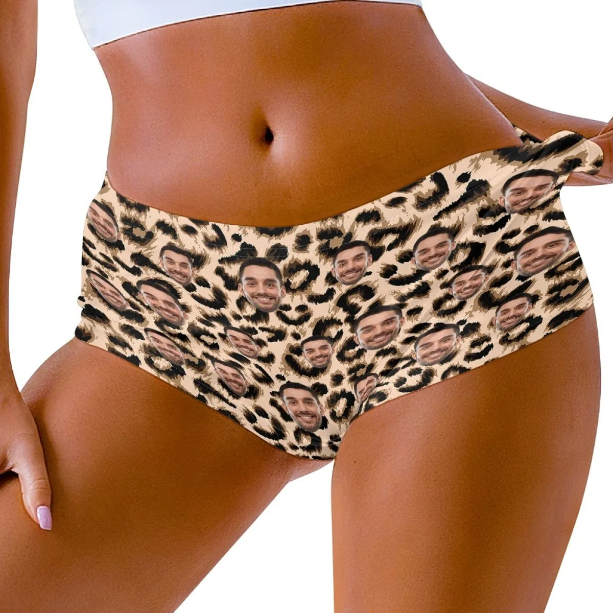 Custom Face Leopard Women Sexy Short Pants Comfortable Fashion Gym Sport Daily Shorts Bottom