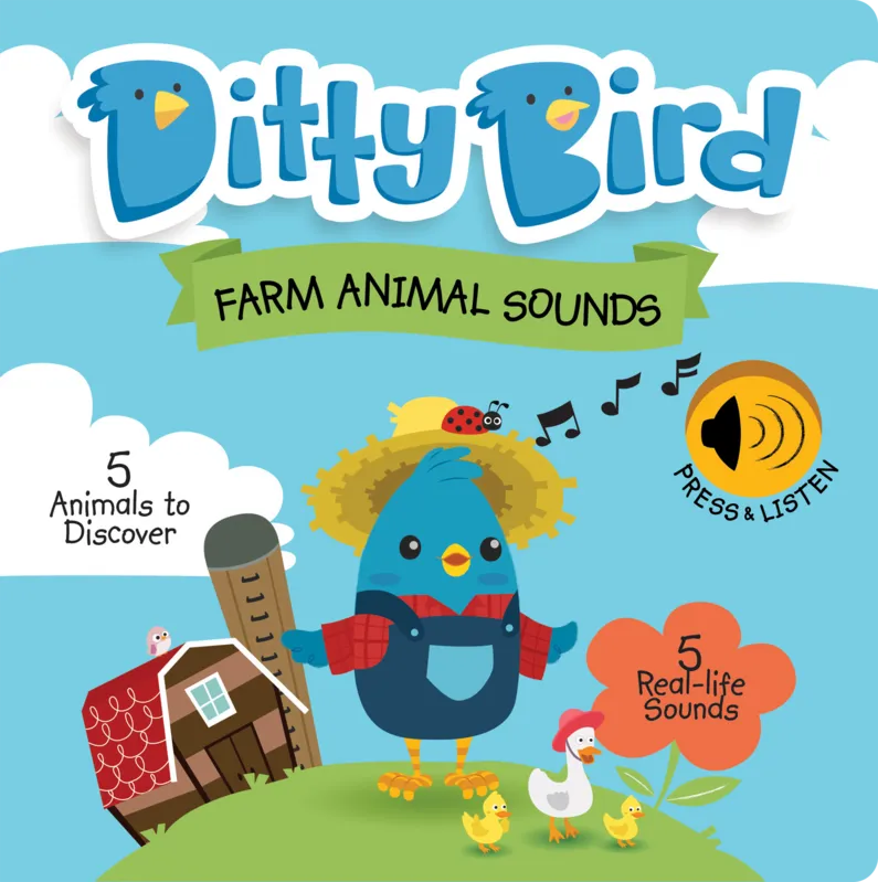 Ditty Bird Farm Animals Sounds Board Book