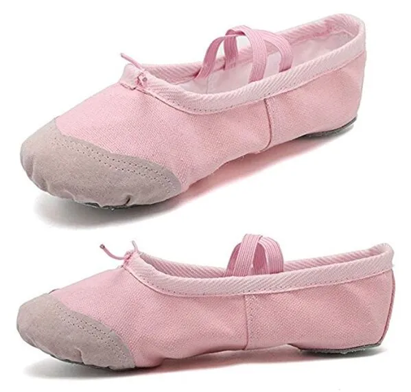 DoGeek Ballet Shoes Ballet Flats Women Ballet Pumps Slippers Pilates Shoes Yoga Shoes Dance Shoe Gymnastics Split Soft Canvas Flat for Children,Adults, Girls and Ladies Sizes