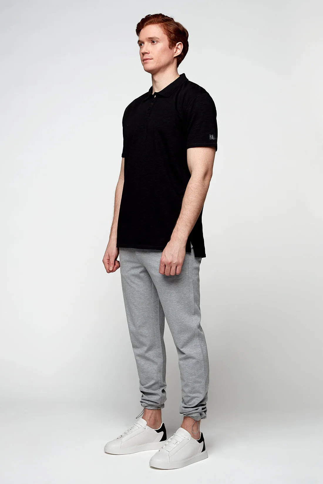 ELTON - Slim Fit Convertible Ponte Knit Jogger - Light Grey