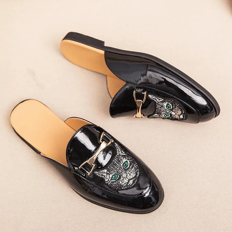 Embroidered Slip On Shoes Sandals