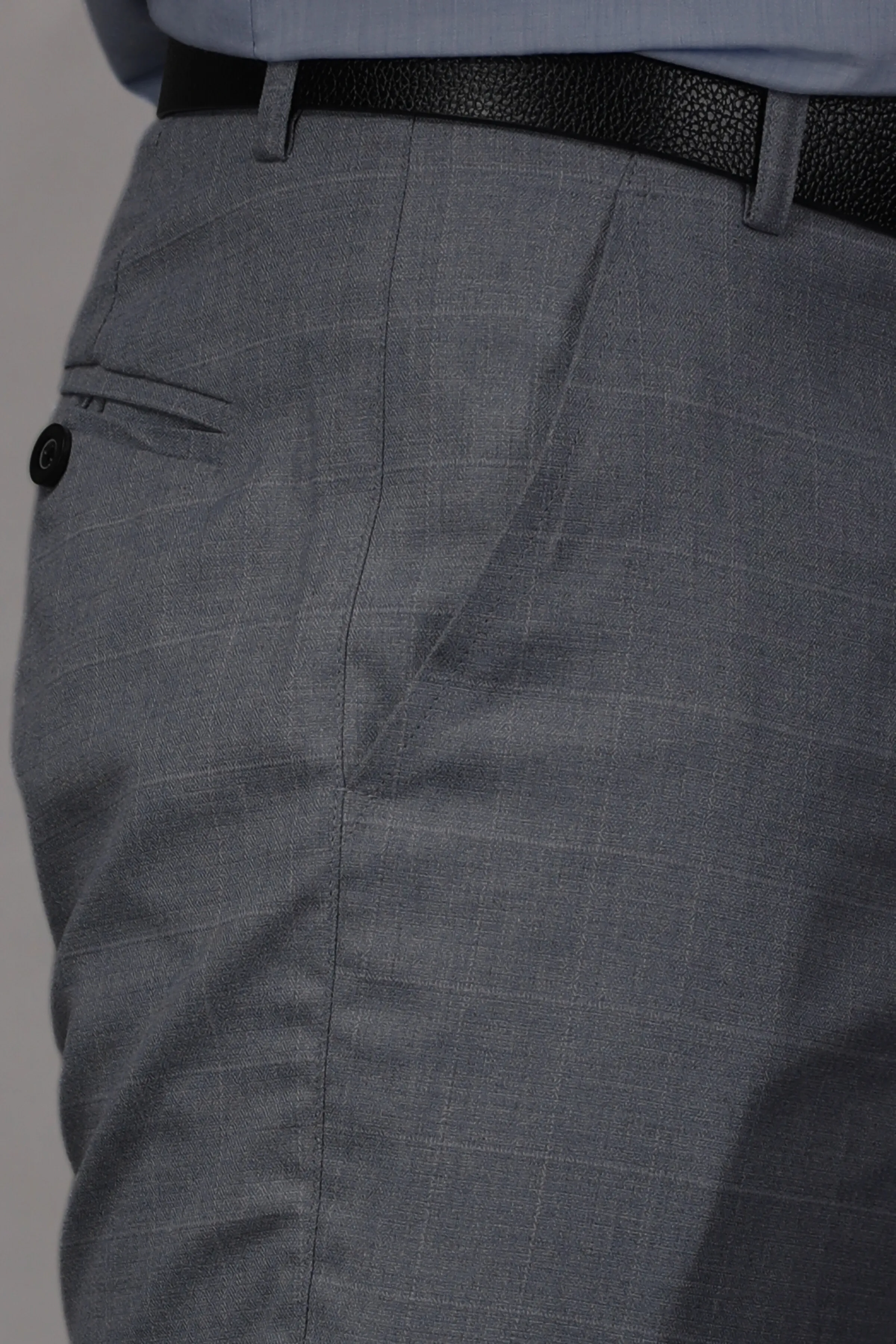 Graphite Checked Formal Trousers