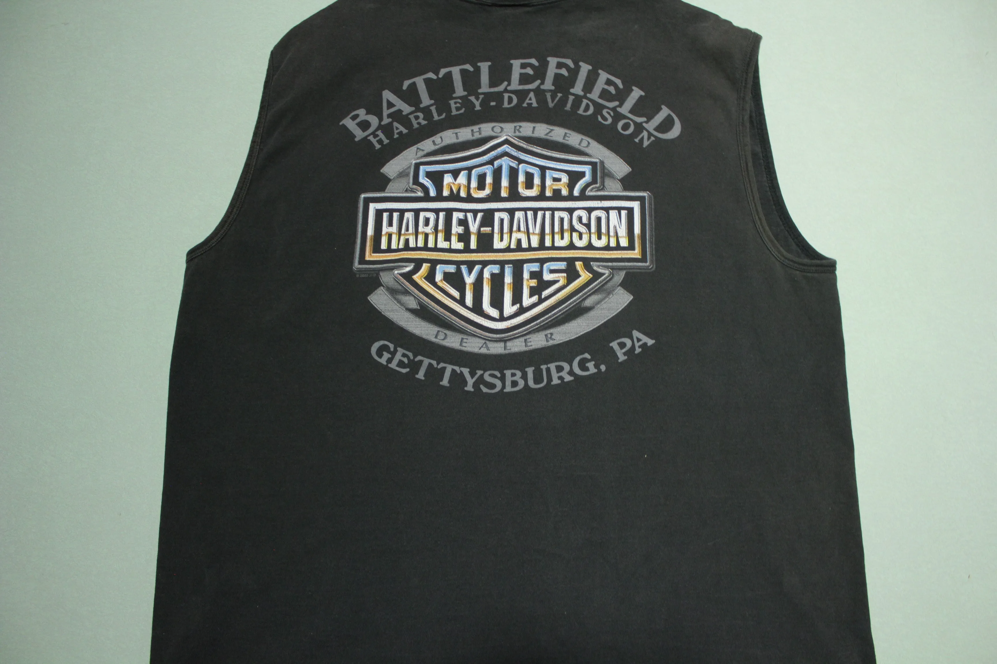 Harley Davidson Motorcycles 100 Year 2003 Battlefield Gettysburg PA Muscle T-Shirt