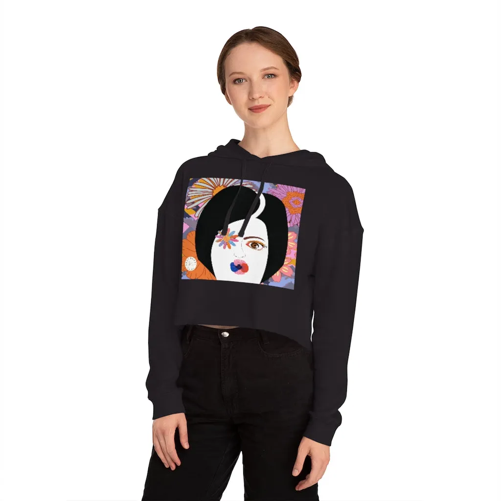 Haunting Visage Cropped Hoodie