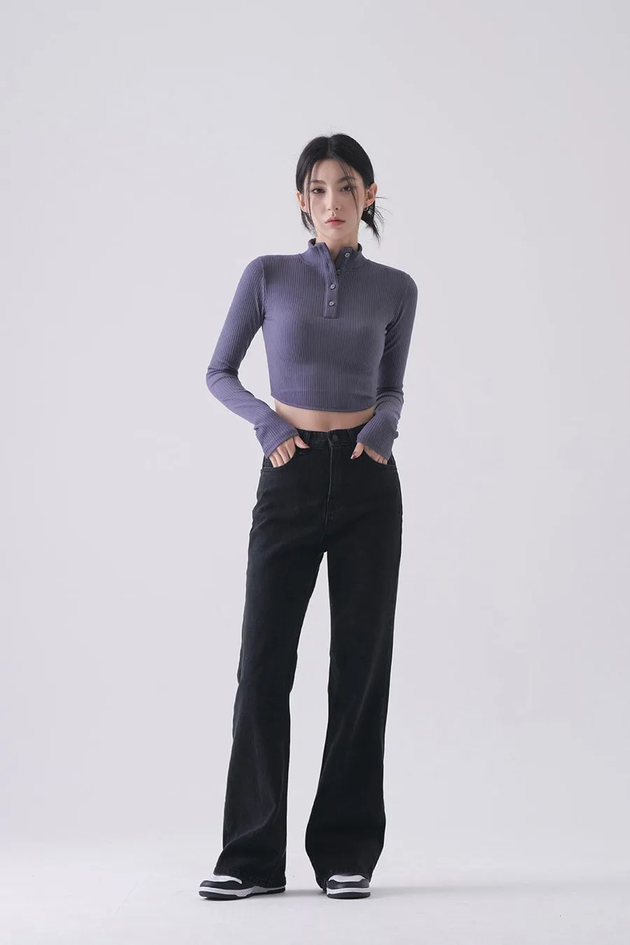 High-Waist Denim Pants