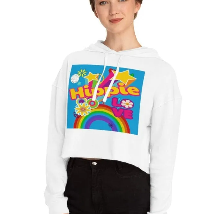 Hippie-Dippie Love Cropped Hoodie