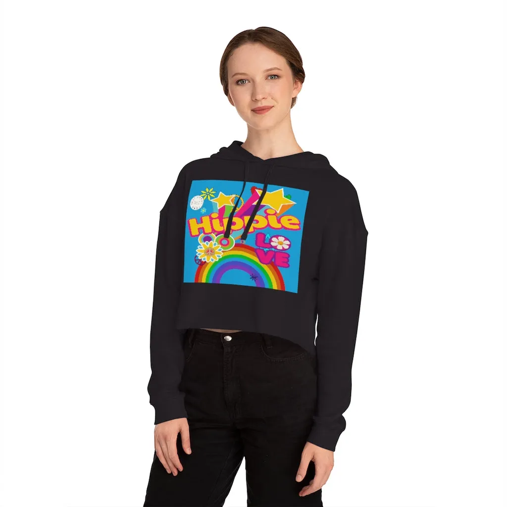 Hippie-Dippie Love Cropped Hoodie