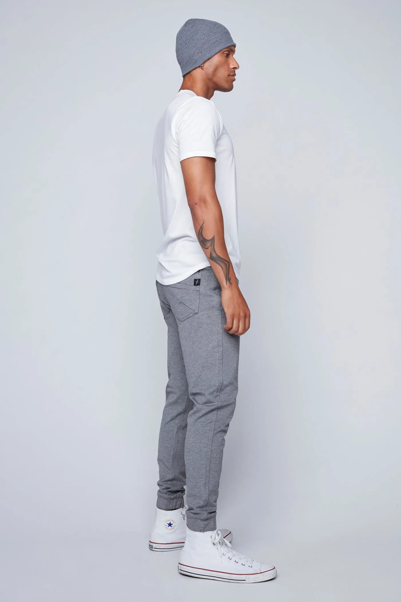 JAGGER - 5 Pocket Classic Ponte Knit Jogger - Mid Grey