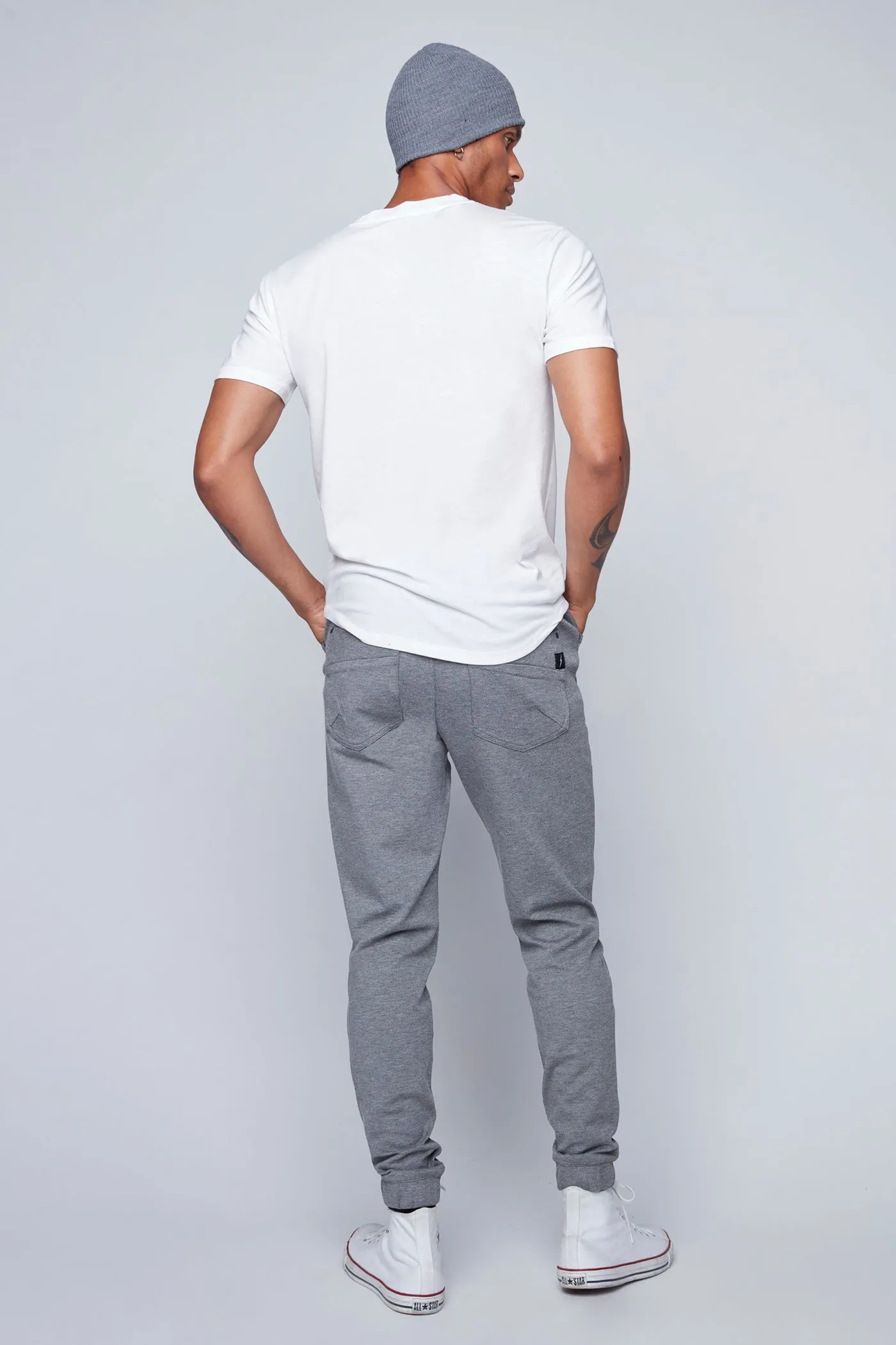 JAGGER - 5 Pocket Classic Ponte Knit Jogger - Mid Grey