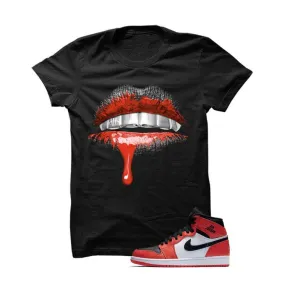 Jordan 1 Max Orange Black T Shirt (Lips)