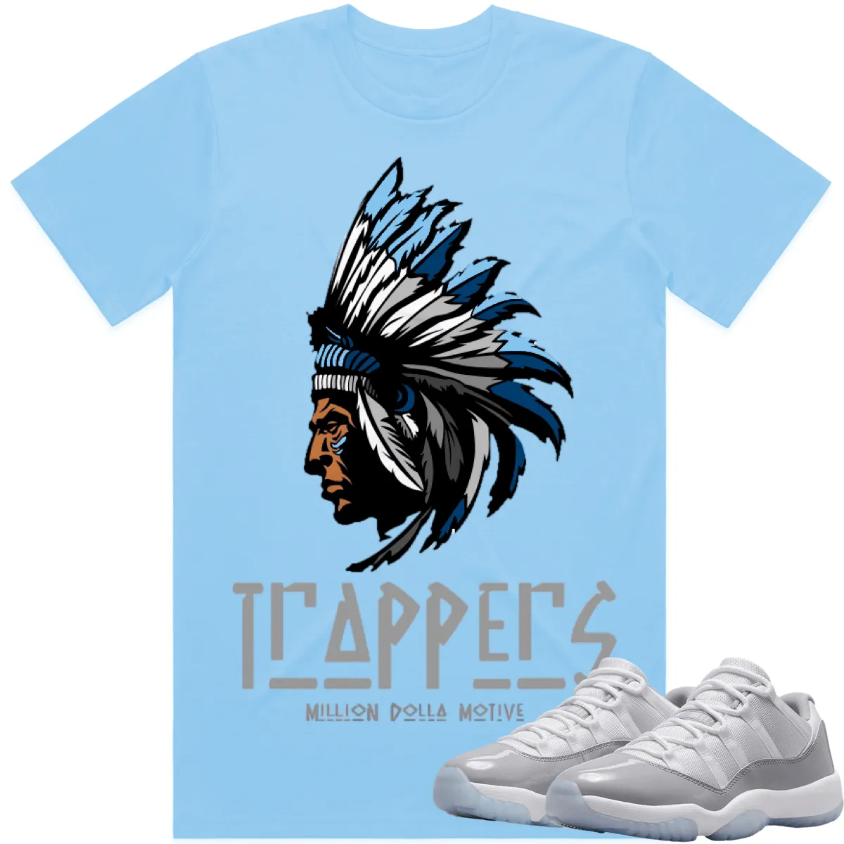 Jordan Retro 11 Low Cement Carolina Shirt to Match : Cement Low 11s Sneaker Tees : TRAPPERS