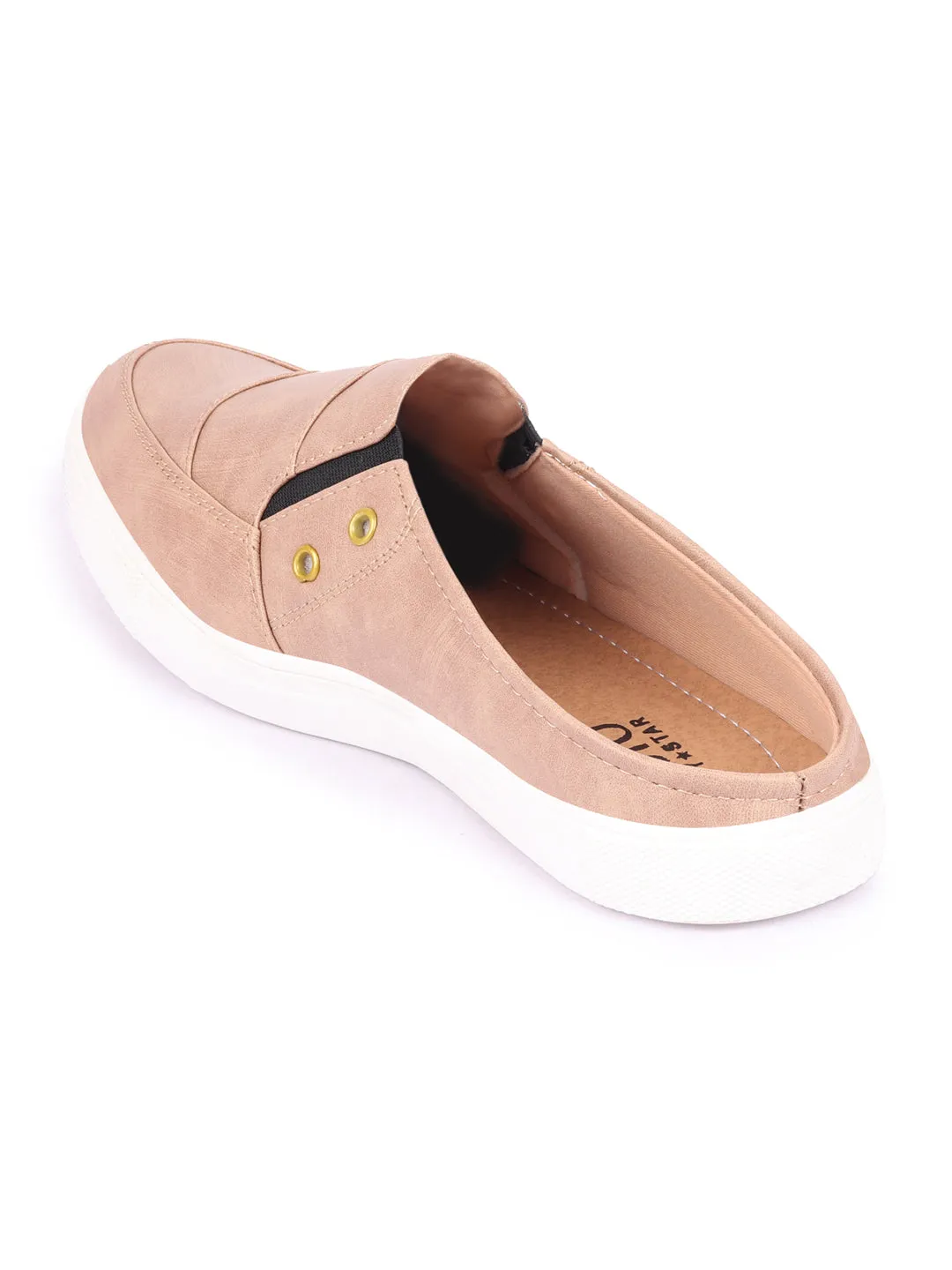 Men Beige Casual Slip-On Shoes