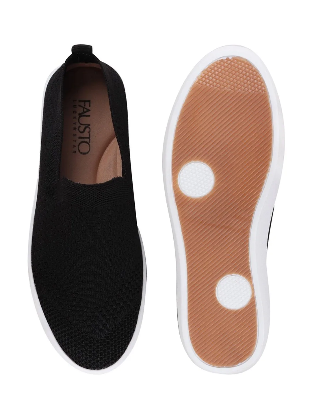 Men Black Casual Slip-On Shoes