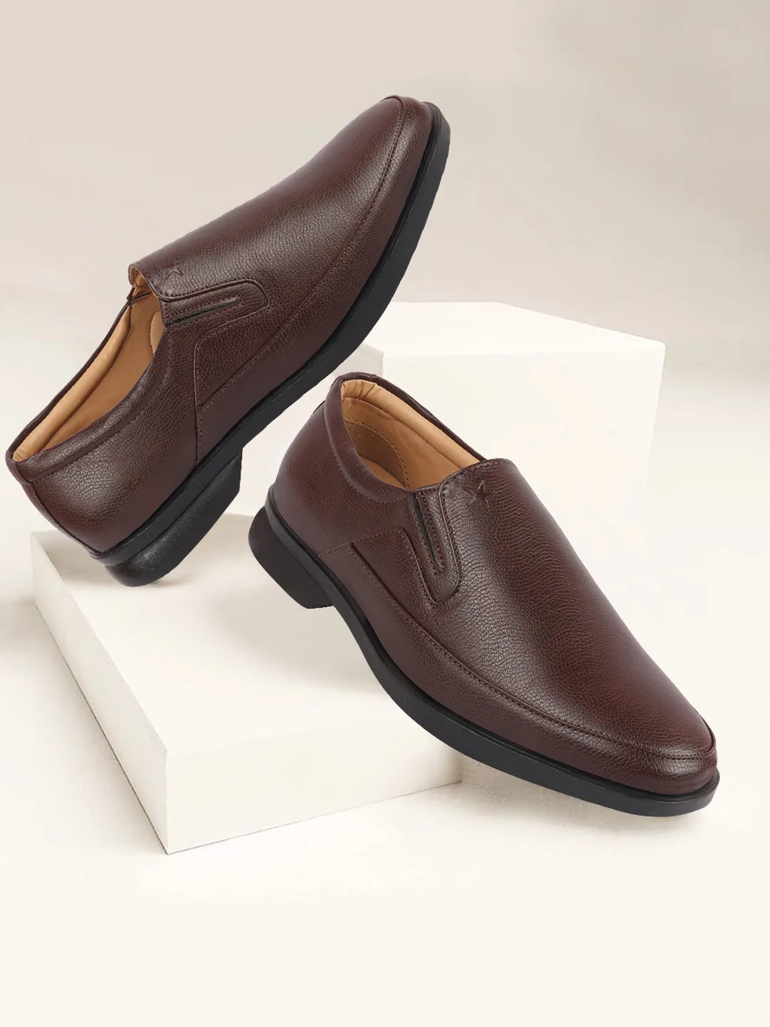 Men Brown Formal Outdoor Office Slip On Shoes