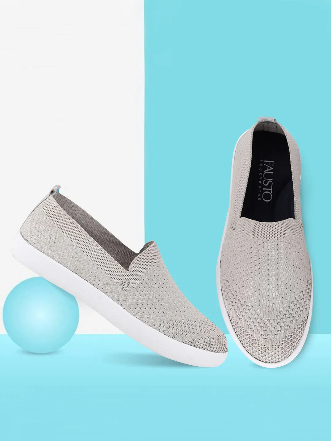 Men Grey Casual Slip-On Shoes