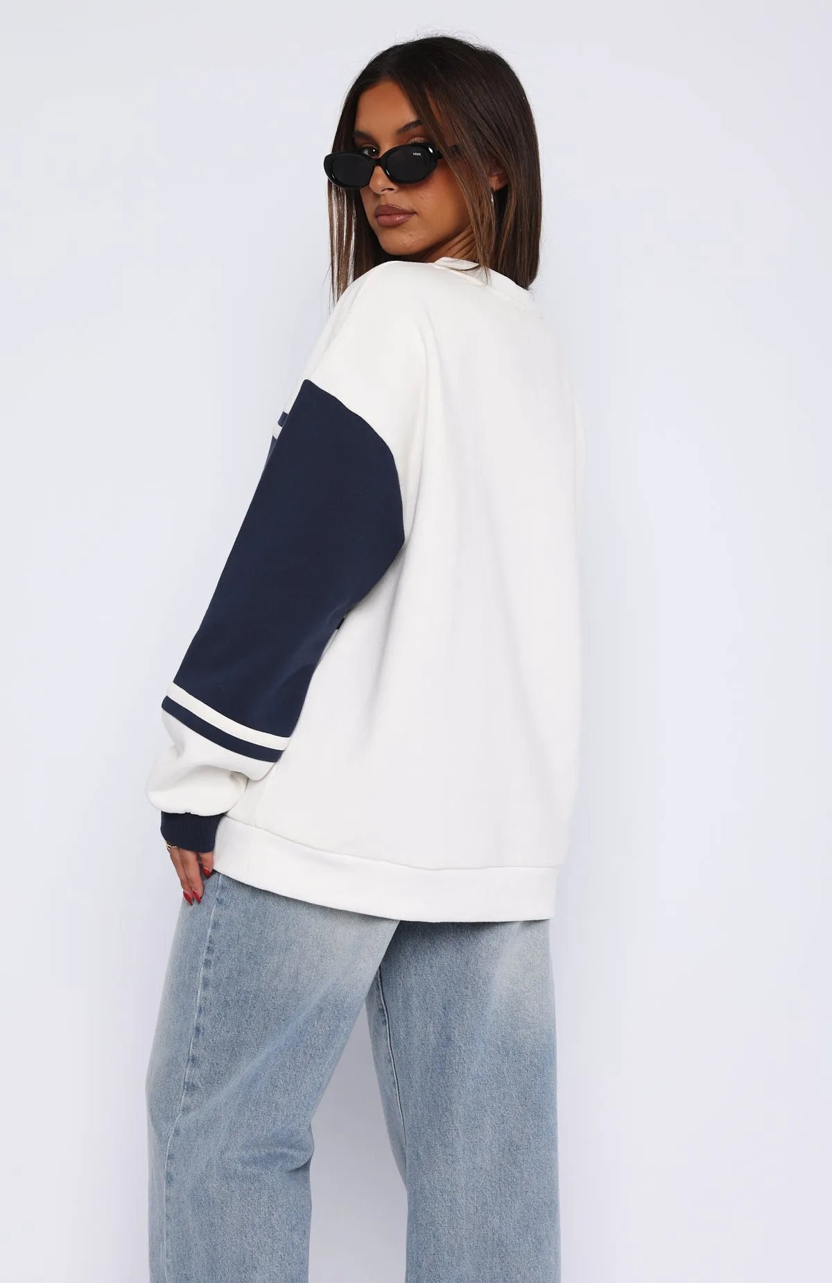 Moving Forward Oversized Sweater White