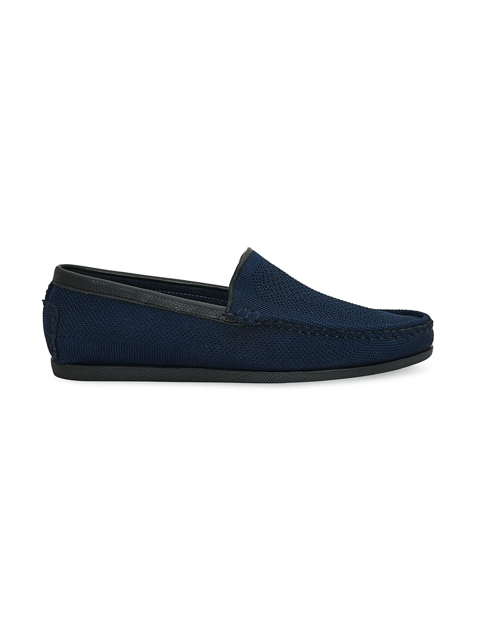 Navy Blue Knitted Loafers