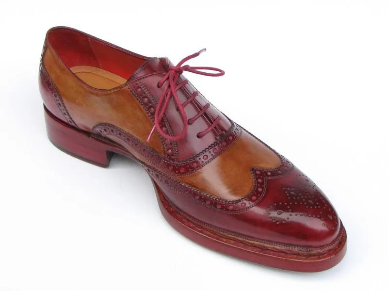 Paul Parkman Triple Wingtip Brogues Bordeaux & Camel (ID#027-TRP-CMLBRD)