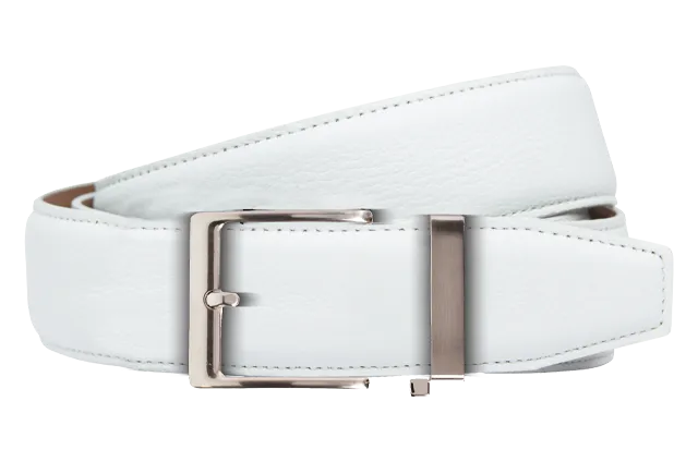 Pebble White, 40mm Strap, Dress Belt