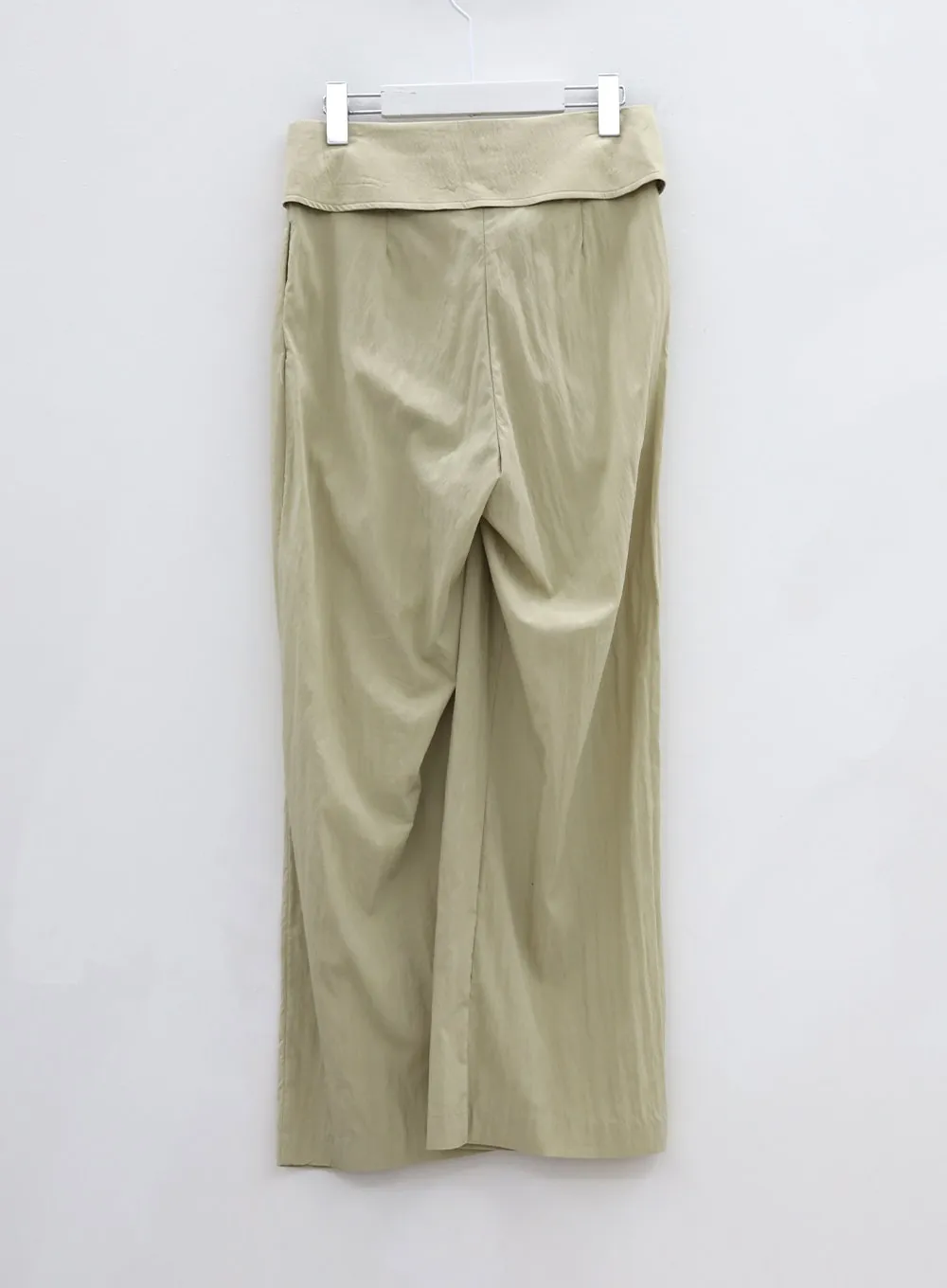 Pin-tuck Nylon Wide Leg Pants CU13