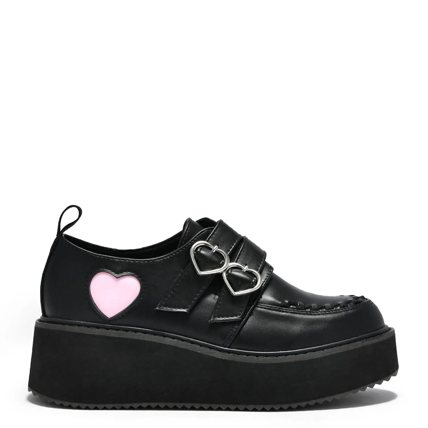 Pothos Pink Heart Wave Platform Shoes