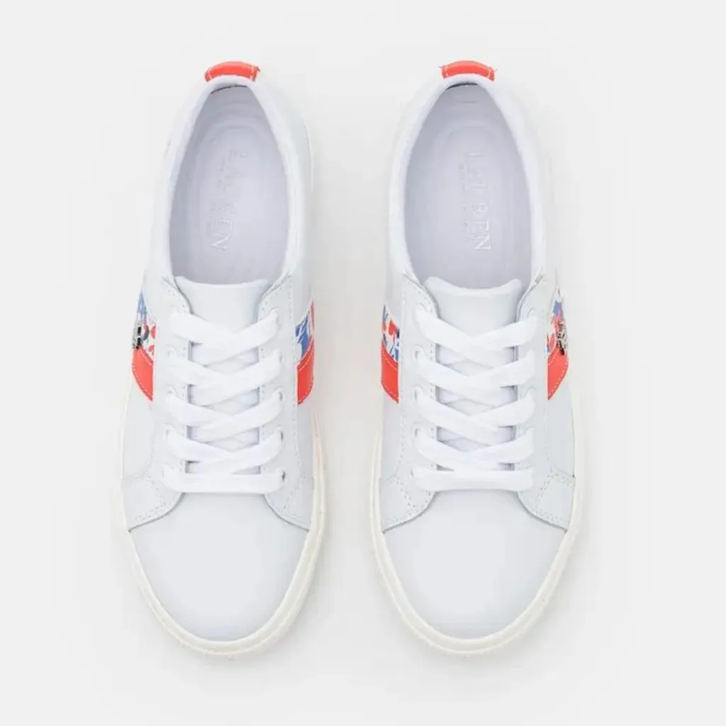 Ralph Lauren Janson Action Leather Sneaker Women - WHTFLW